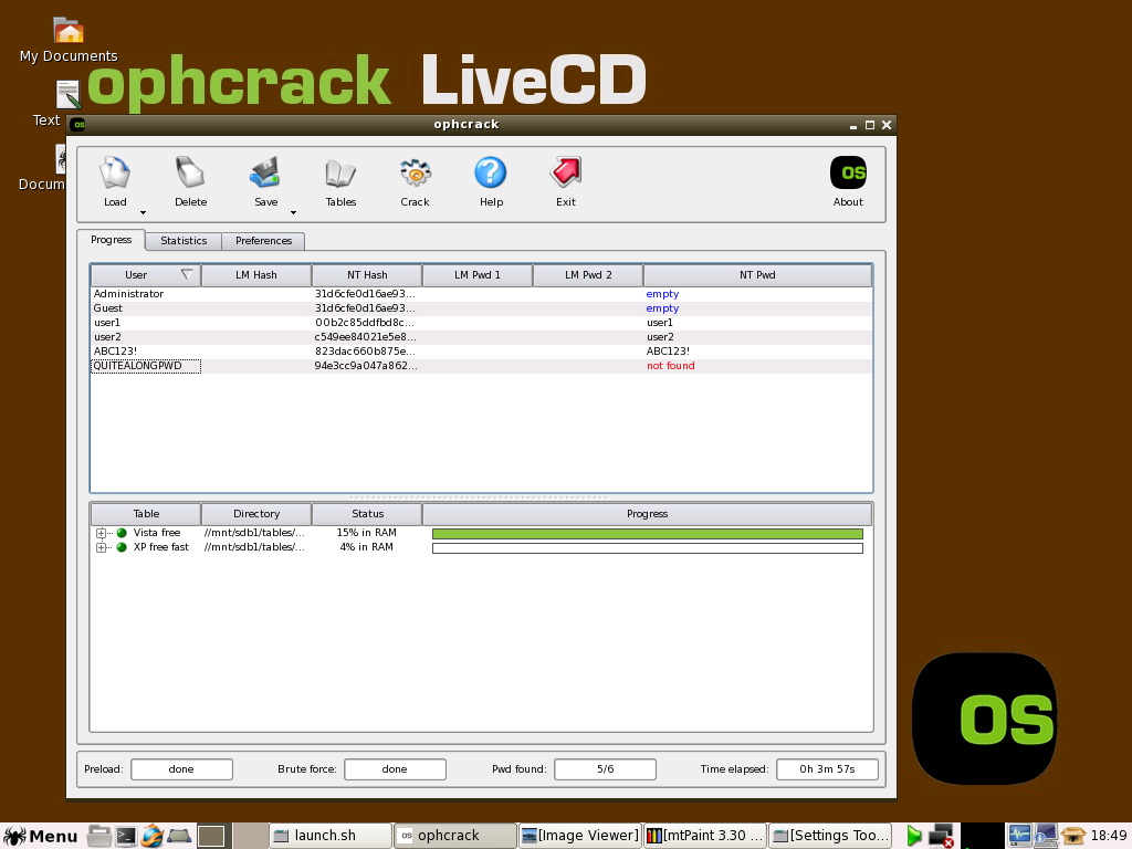 ophcrack tables windows 10 download